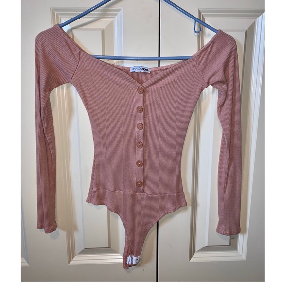 Mauve Off Shoulder Bodysuit - Picture 3 of 3